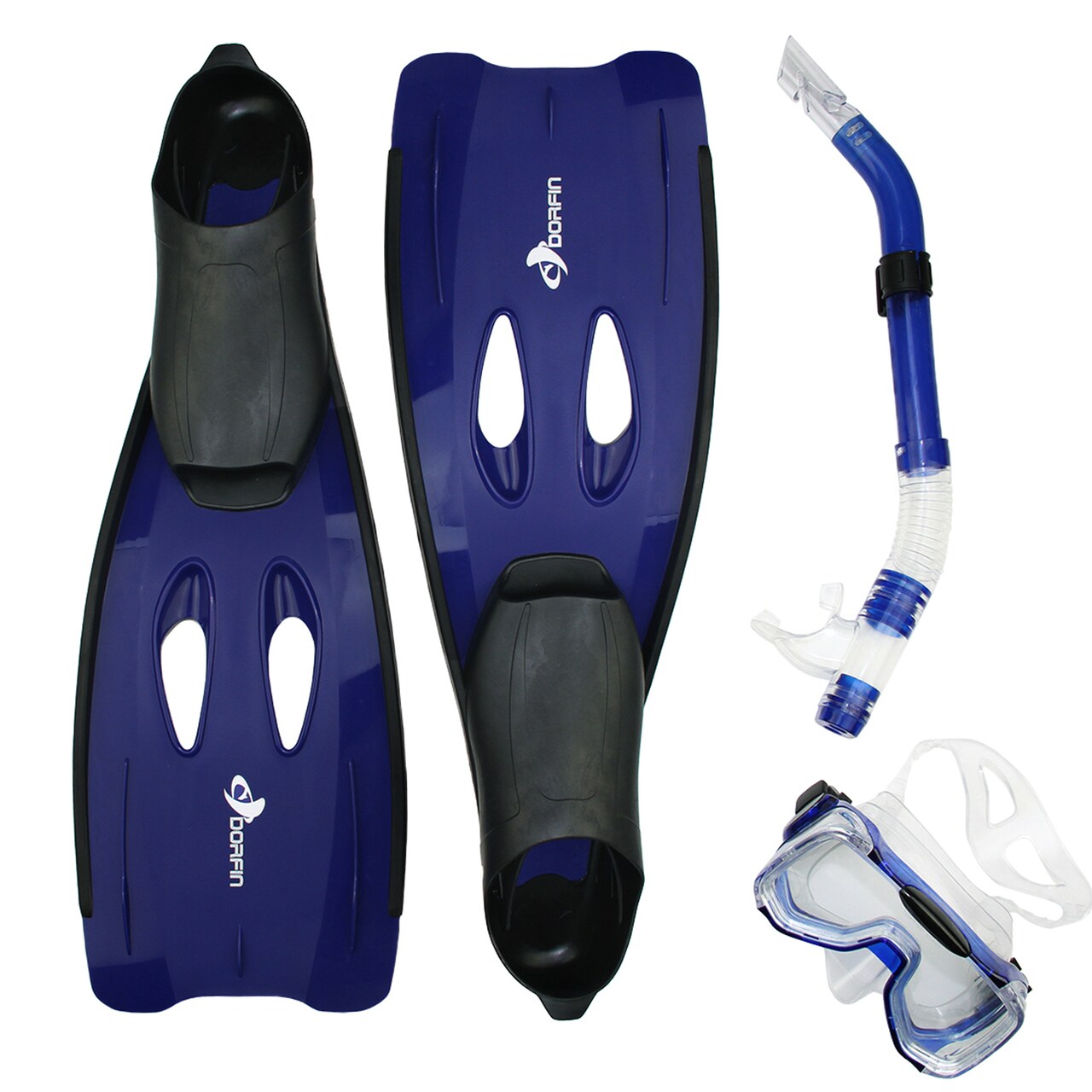 Pool Central 9.5" Blue and Black Reef Diver Adult Pro Scuba Snorkeling Set - Extra Small